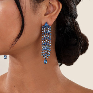 Lafonn Statement Chandelier Earrings bonded in Platinum